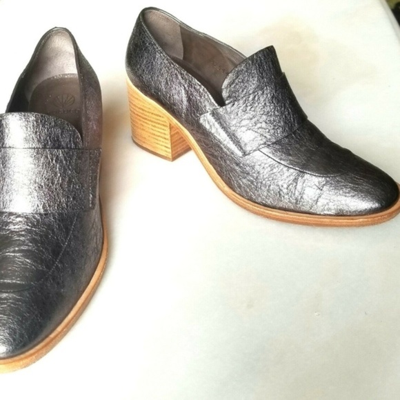 $450 COCLICO METALLIC Wedge Heel LOAFERS 38.5 - Picture 5 of 8